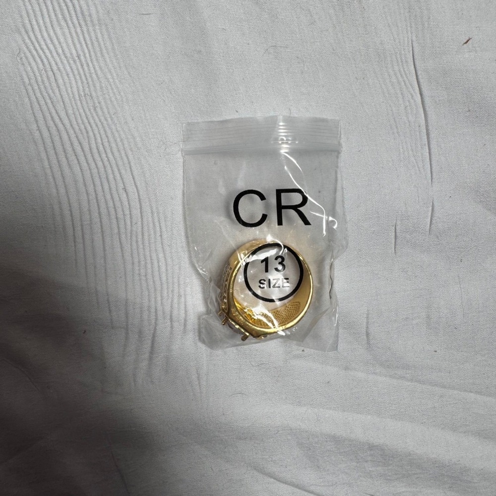 Unbranded Statement Ring Mens Size 13 Gold New Iced Out Hip Hop‎ Bling CZ Ring